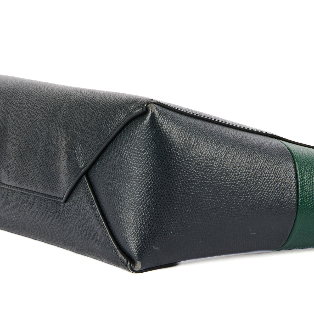 CELINE - Sac à main Cabas vertical cuir bicolore vert noir - Handbag