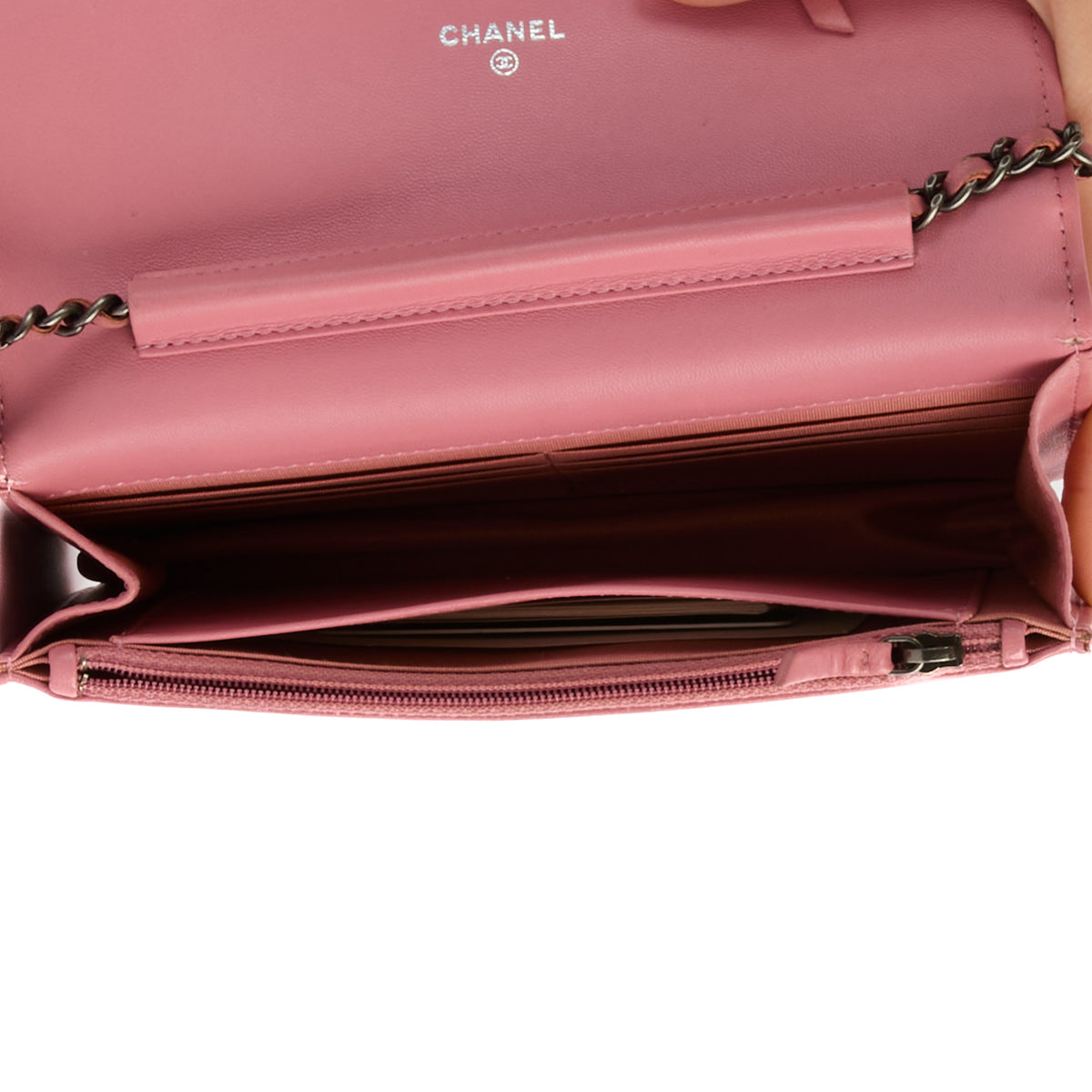 CHANEL - Sac bandoulière Wallet on Chain Boy cuir rose - Hand Bag