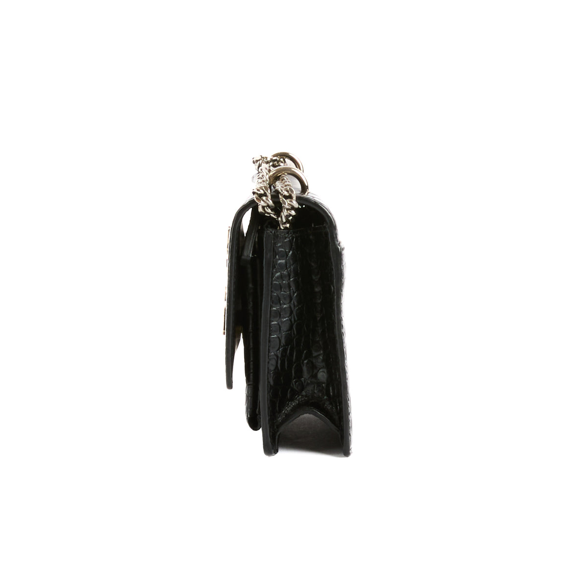 SAINT LAURENT - Sac bandoulière Mini Sunset cuir embossé croco noir - Handbag