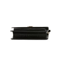 SAINT LAURENT - Sac bandoulière Sunset cuir embossé croco noir - Handbag