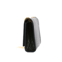 SAINT LAURENT - Black crocodile-embossed Kate tassel bag