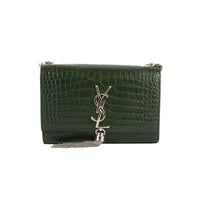SAINT LAURENT - Sac bandoulière Mini Kate tassel cuir vert - Handbag