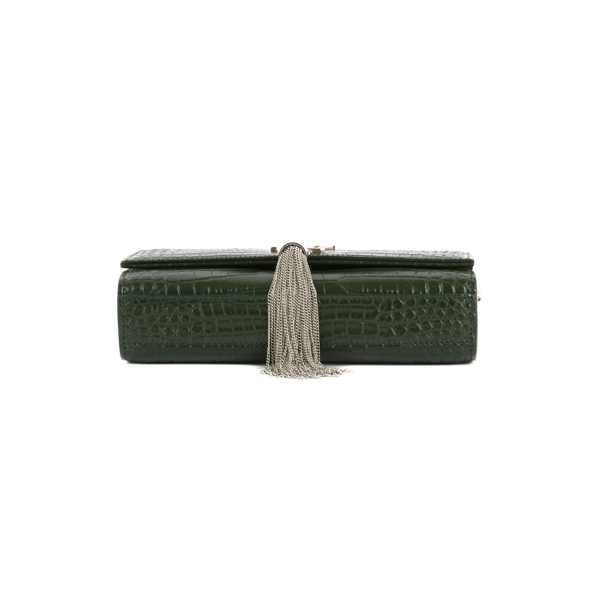 SAINT LAURENT - Sac bandoulière Mini Kate tassel cuir vert - Handbag