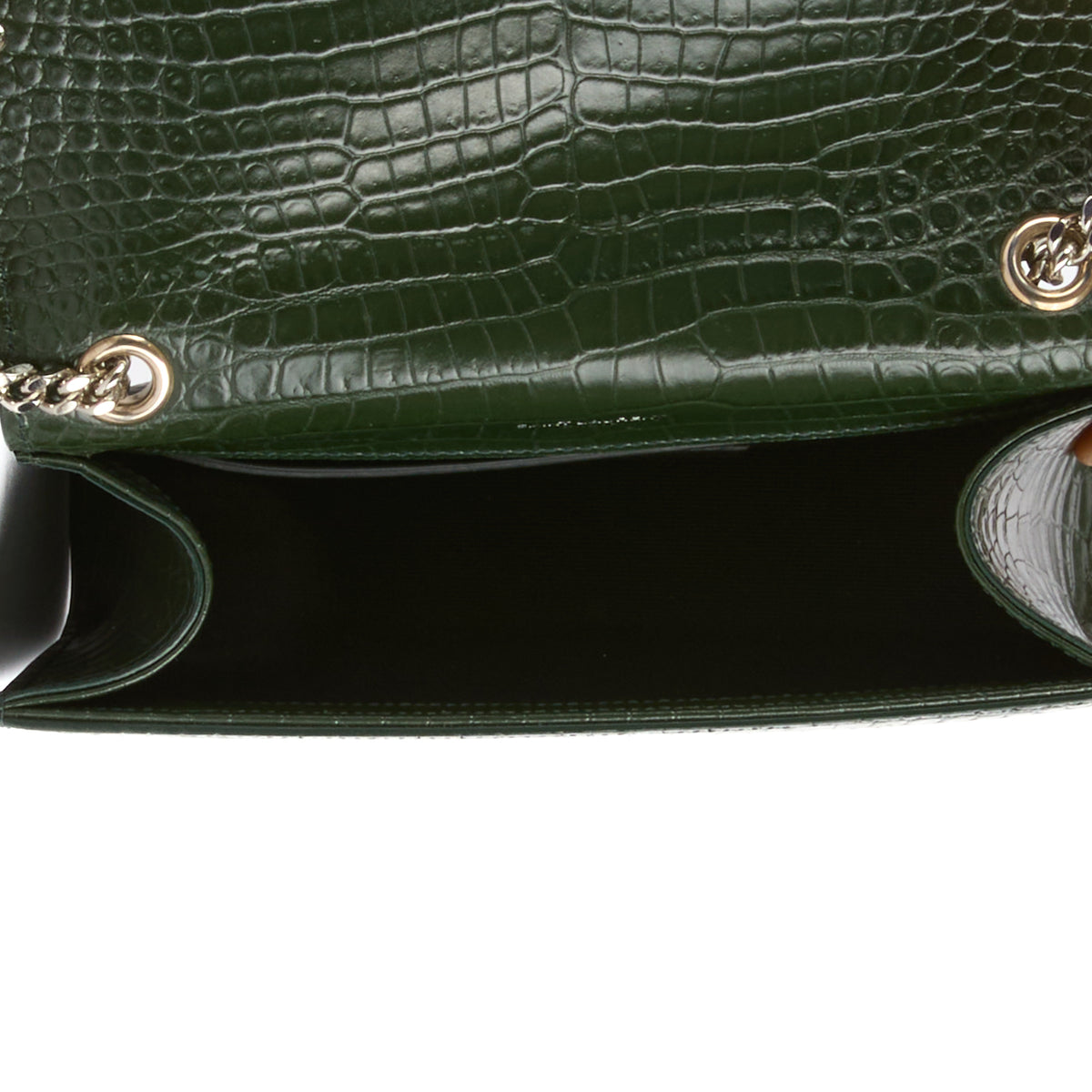 SAINT LAURENT - Sac bandoulière Mini Kate tassel cuir vert - Handbag