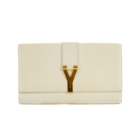 SAINT LAURENT - Pochette à main Chyc cuir blanc - Hand pouch
