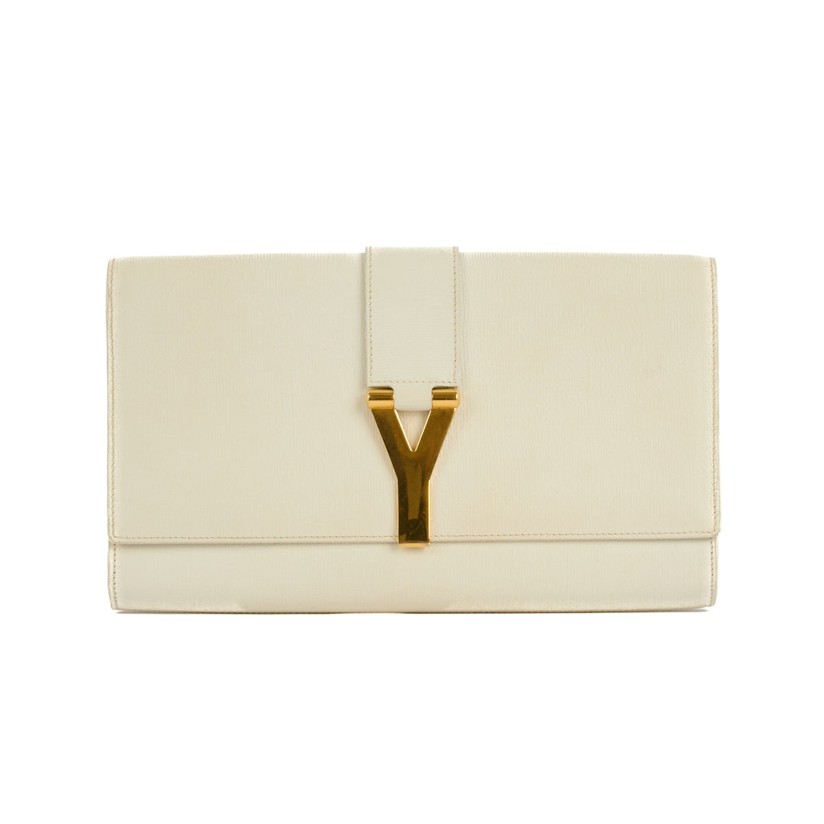 SAINT LAURENT - Pochette à main Chyc cuir blanc - Hand pouch