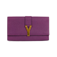 SAINT LAURENT - Pochette à main Chyc cuir violet - Hand pouch