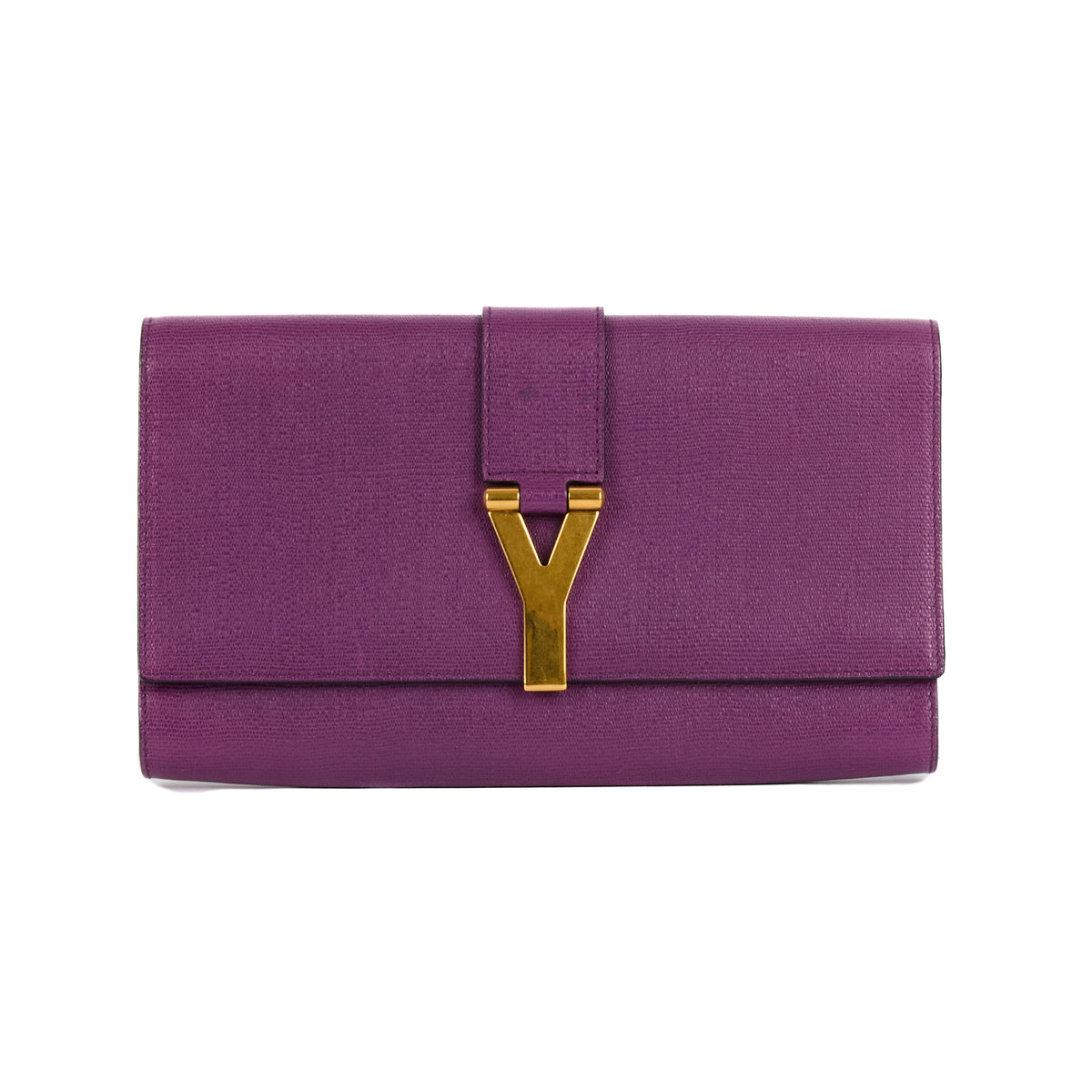 SAINT LAURENT - Pochette à main Chyc cuir violet - Hand pouch
