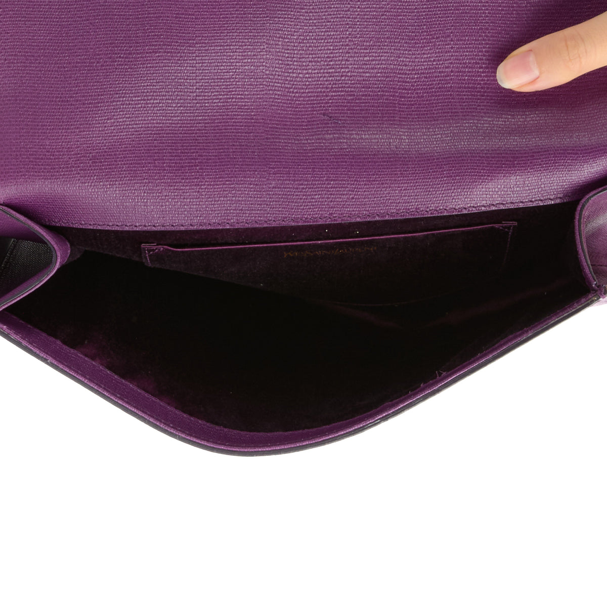 SAINT LAURENT - Pochette à main Chyc cuir violet - Hand pouch