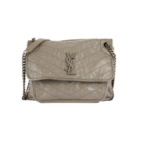 SAINT LAURENT - Grey leather Nikki Baby bag