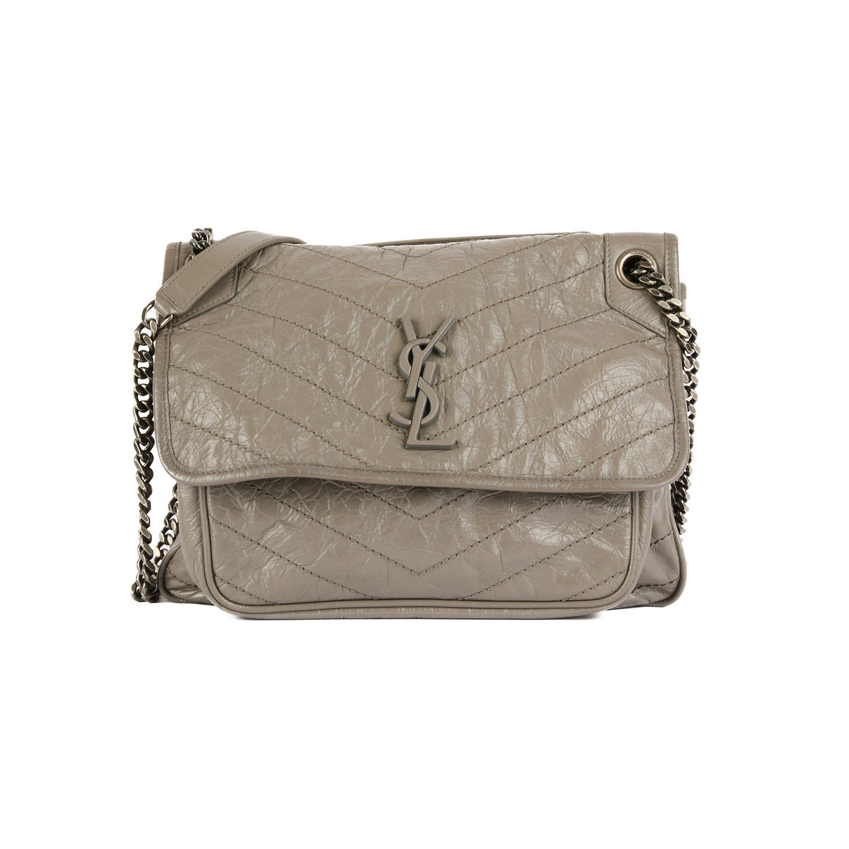 SAINT LAURENT - Grey leather Nikki Baby bag
