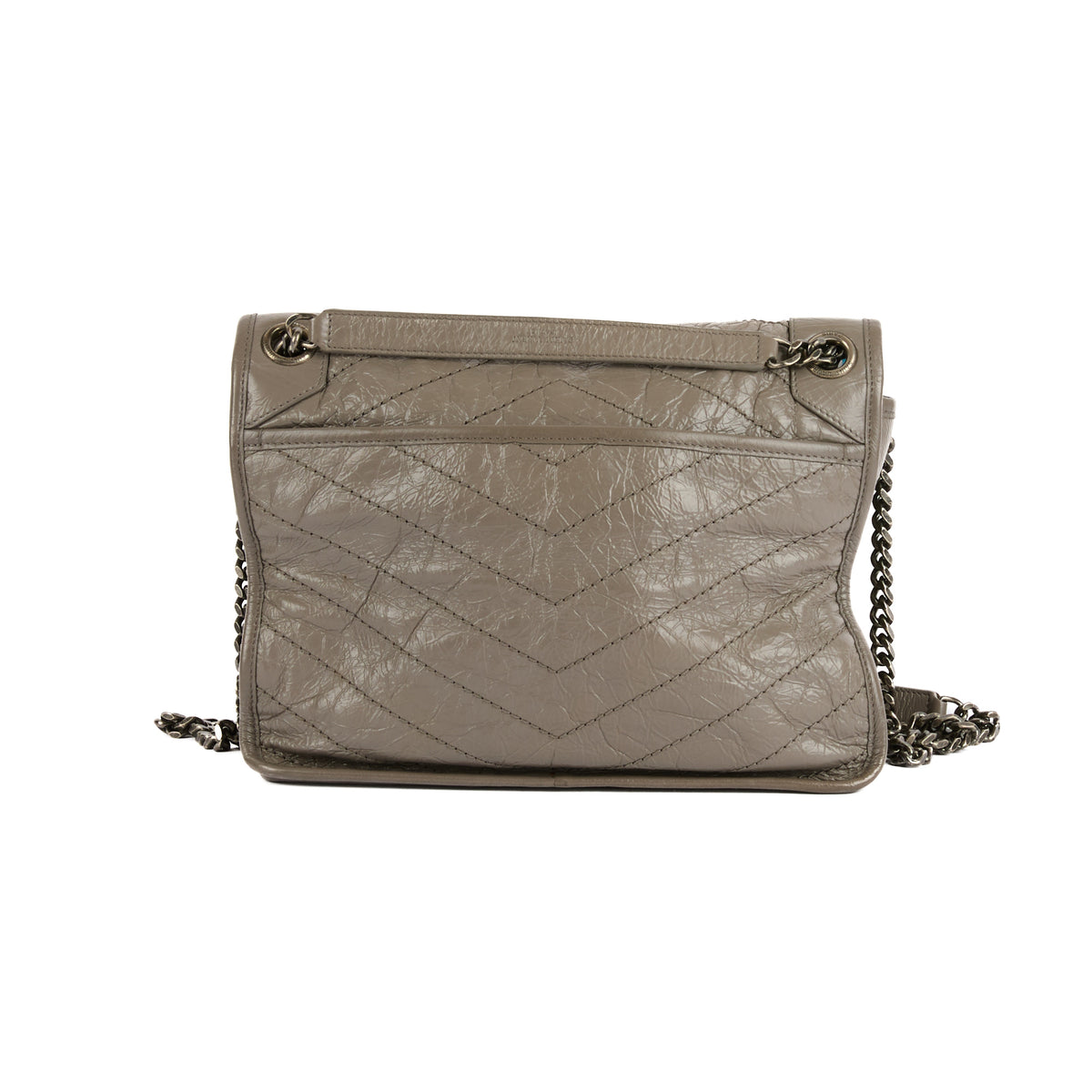 SAINT LAURENT - Grey leather Nikki Baby bag