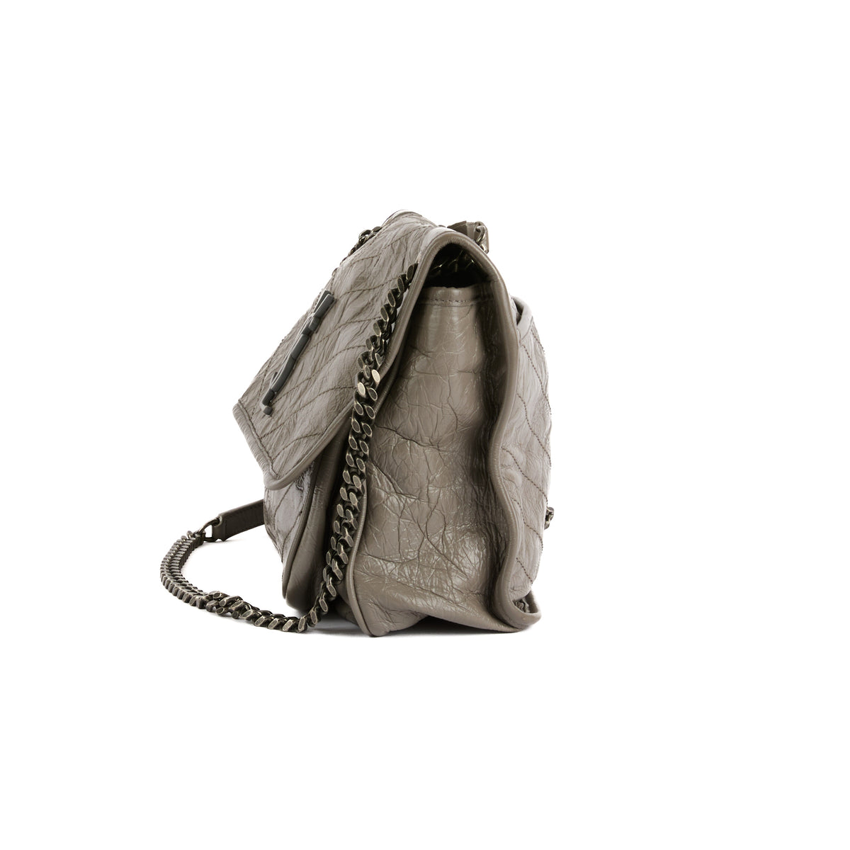 SAINT LAURENT - Grey leather Nikki Baby bag