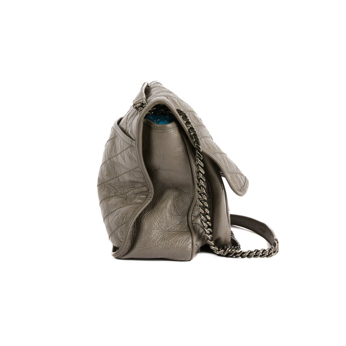 SAINT LAURENT - Grey leather Nikki Baby bag