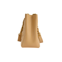 CHANEL - Sac à main Cabas Shopping Logo cc GST cuir caviar beige - Handbag