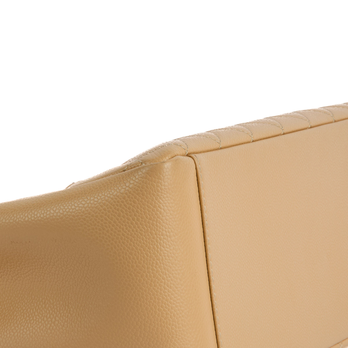 CHANEL - Sac à main Cabas Shopping Logo cc GST cuir caviar beige - Handbag
