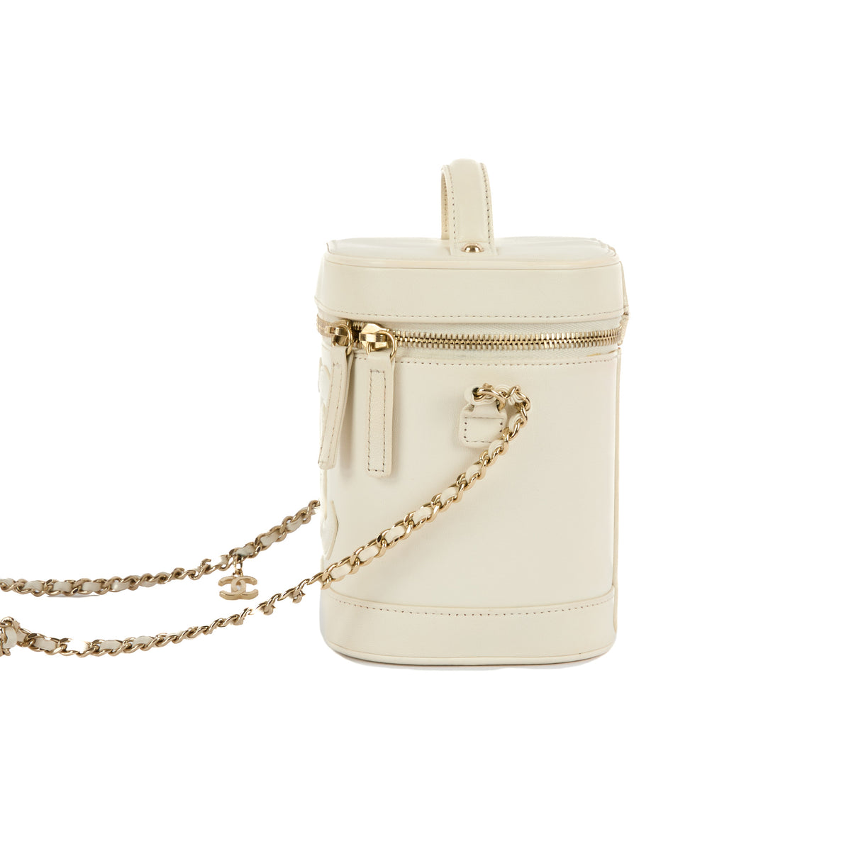 CHANEL - White CC Mania Vanity Case bag