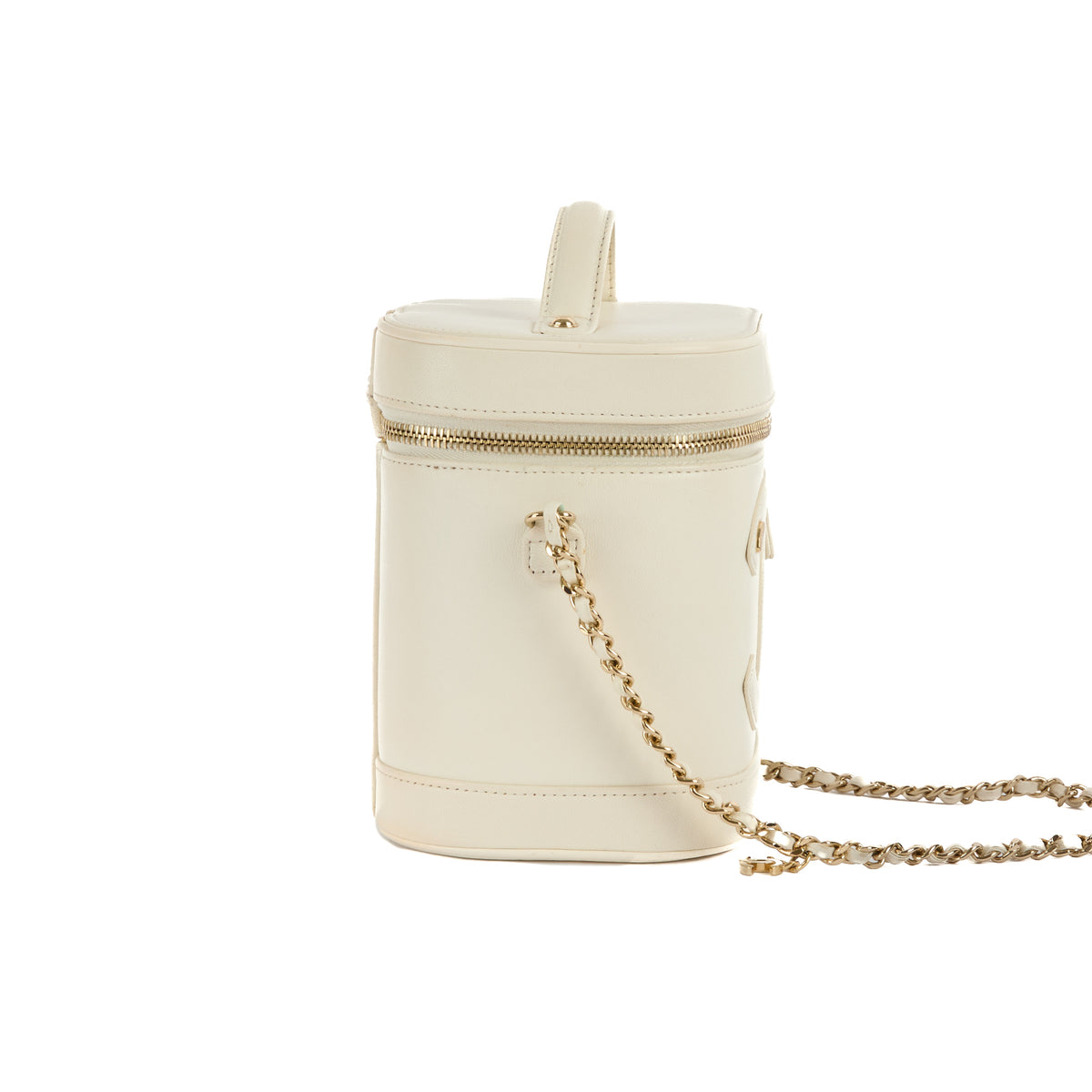 CHANEL - White CC Mania Vanity Case bag