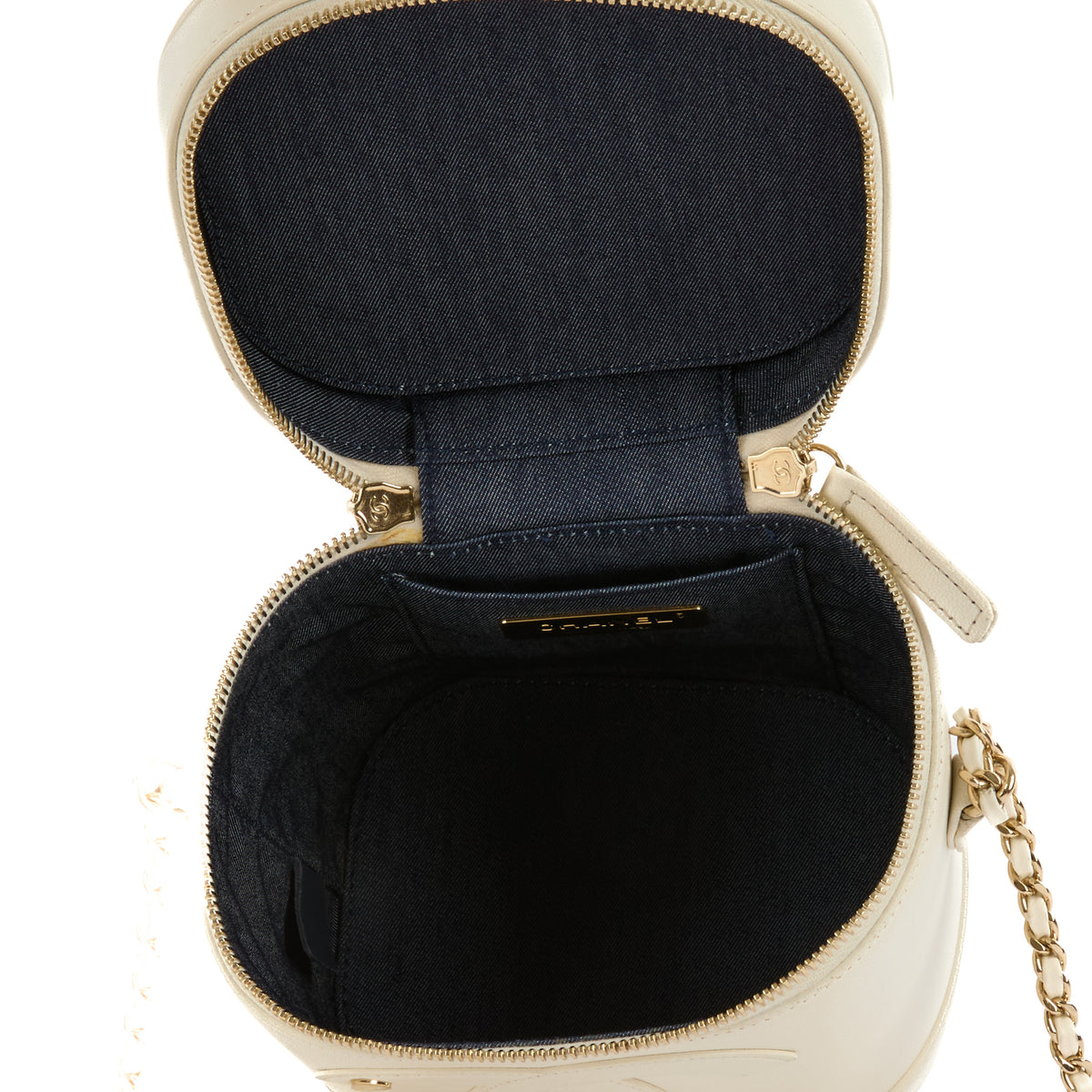 CHANEL - White CC Mania Vanity Case bag