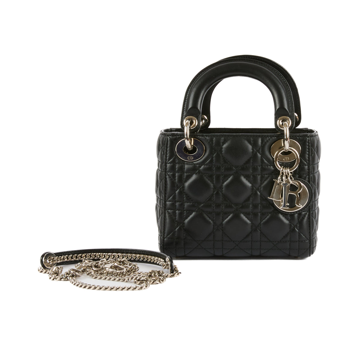 DIOR - Black Mini Lady Dior Bag