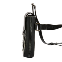 DIOR - Sac bandoulière Messenger Saddle Bee cuir noir - Handbag