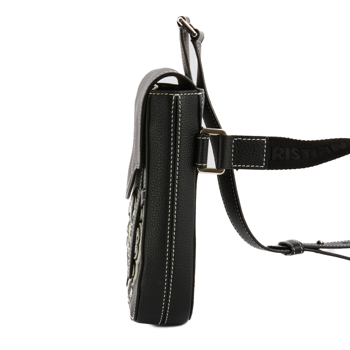 DIOR - Sac bandoulière Messenger Saddle Bee cuir noir - Handbag
