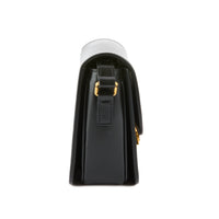 CELINE - Black leather shoulder bag with gold-tone finish