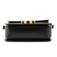 CELINE - Black leather shoulder bag with gold-tone finish
