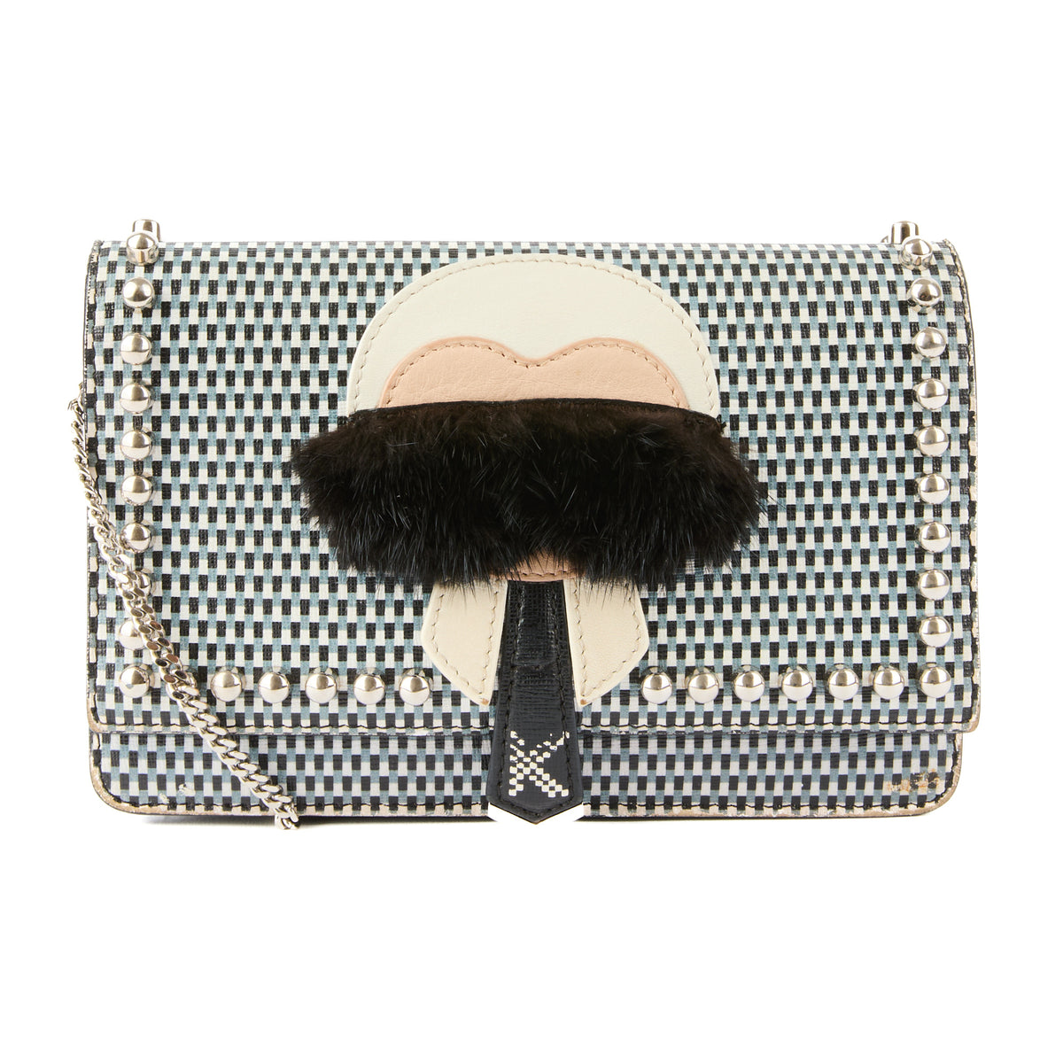 FENDI - Sac Wallet On Chain Karlito cuir et stud - Handbag