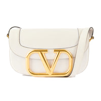 VALENTINO - Sac bandoulière Supervee cuir blanc - Handbag