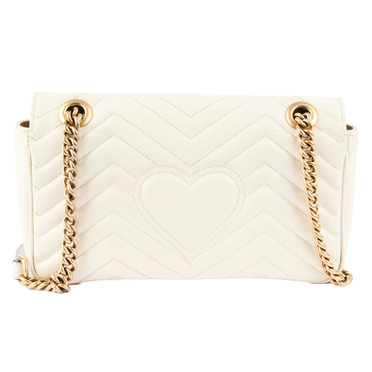 GUCCI - Sac bandoulière GG Marmont cuir blanc - Handbag