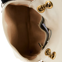GUCCI - Sac bandoulière GG Marmont cuir blanc - Handbag