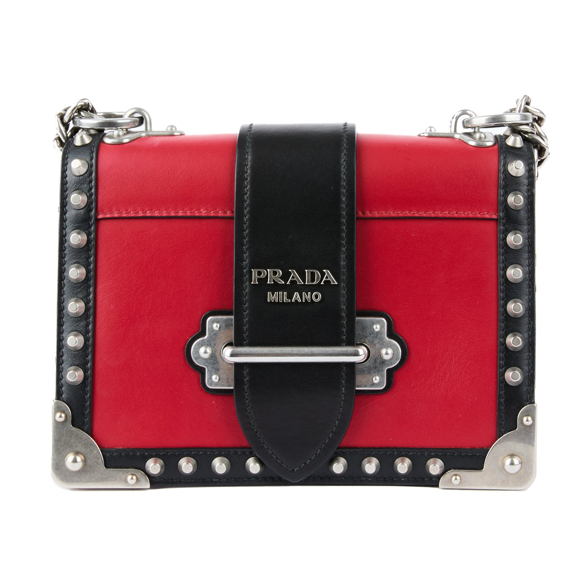 PRADA - Red and black Cahier bag