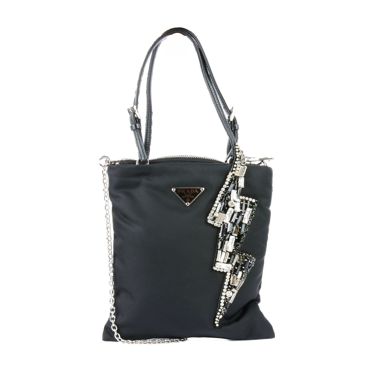 PRADA - Sac Mini cabas Lightning Bolt nylon noir - Handbag