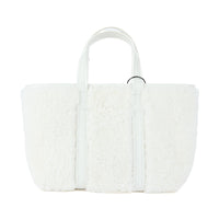 BALENCIAGA - Barbes East West Shopper handbag in white shearling