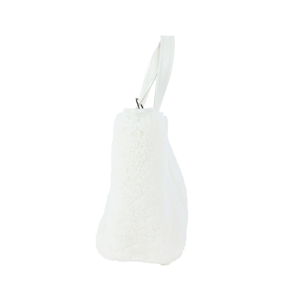 BALENCIAGA - Barbes East West Shopper handbag in white shearling