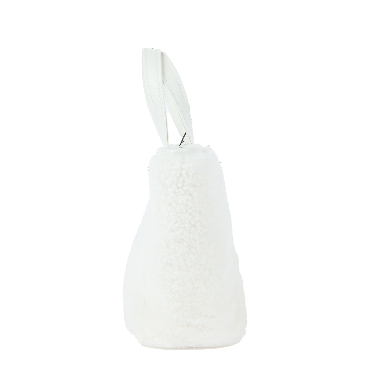 BALENCIAGA - Barbes East West Shopper handbag in white shearling