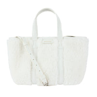 BALENCIAGA - Barbes East West Shopper handbag in white shearling