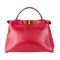 FENDI - Medium Peekaboo bag in red leather