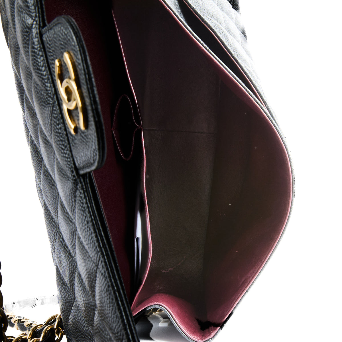 CHANEL - Classic Jumbo Bag in black grained leather