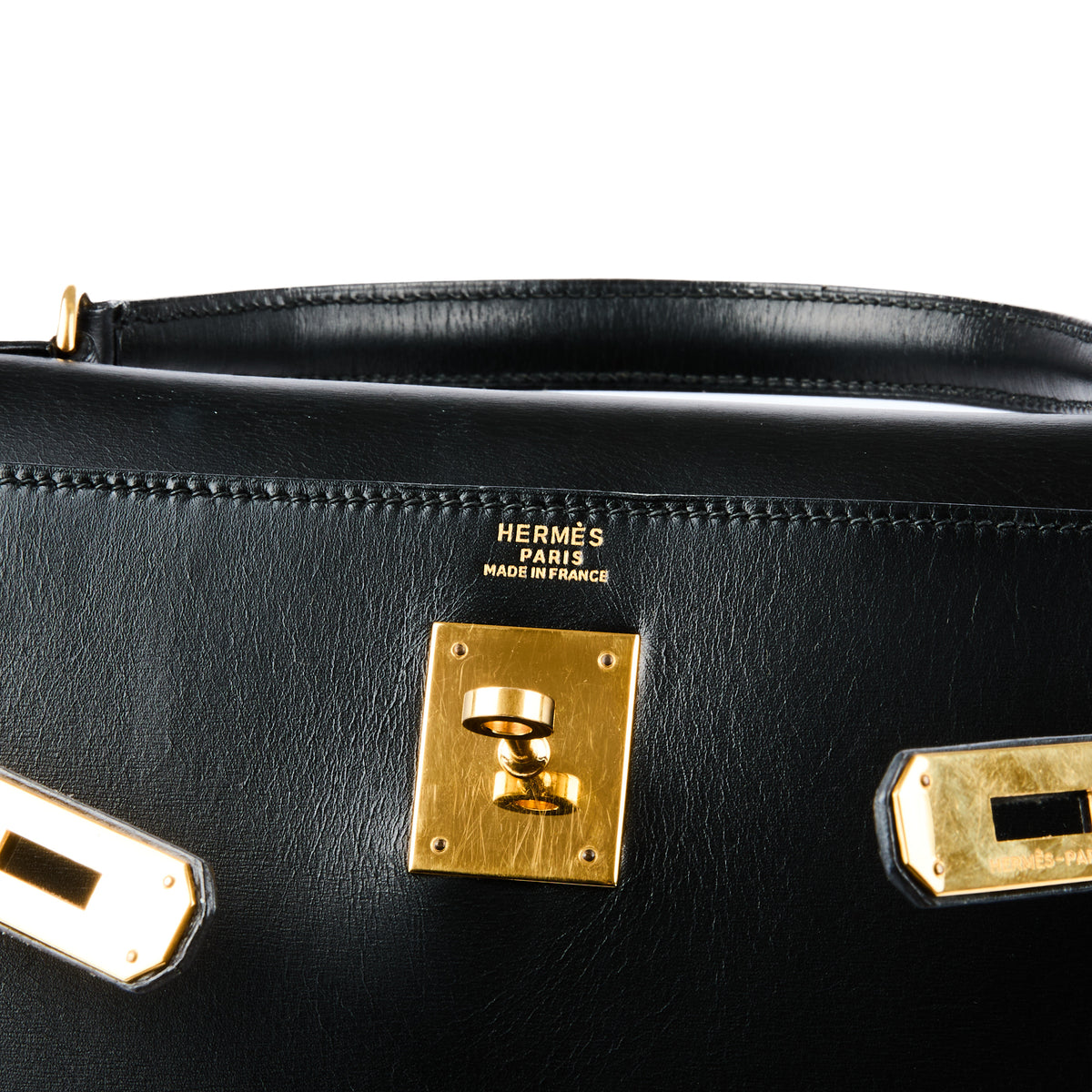 HERMES - Kelly 32 Box bag black vintage