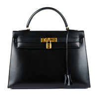 HERMES - Kelly 32 Box bag black vintage