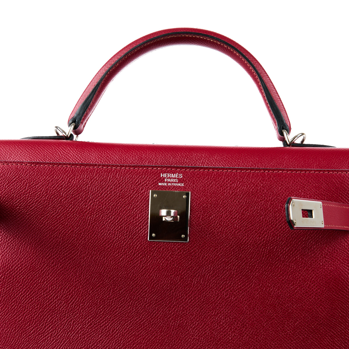 HERMES - Sac à main Kelly 32 cuir Epsom Rouge Grenat - Handbag