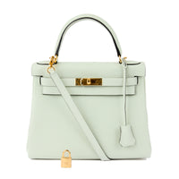 HERMÈS - Kelly 28 Togo snow grey gold finish