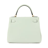 HERMÈS - Kelly 28 Togo snow grey gold finish