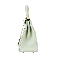 HERMÈS - Kelly 28 Togo snow grey gold finish