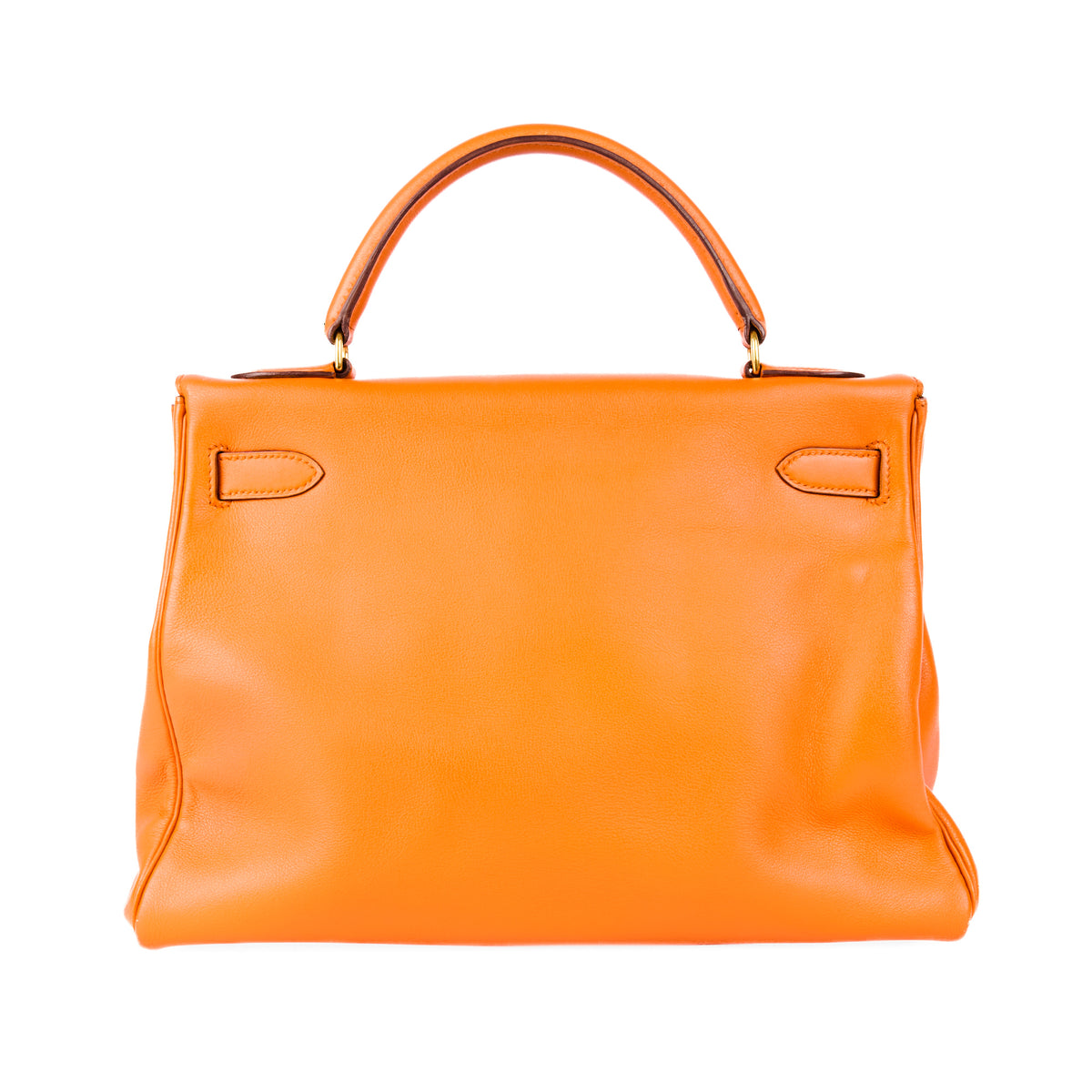 HERMES - Kelly 32 bag in Orange Feu Evercolor leather
