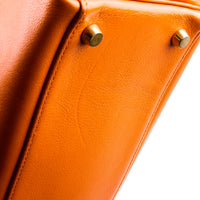 HERMES - Kelly 32 bag in Orange Feu Evercolor leather