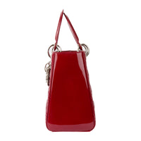 DIOR - Sac bandoulière Lady Dior Medium cuir vernis rouge - HandBag