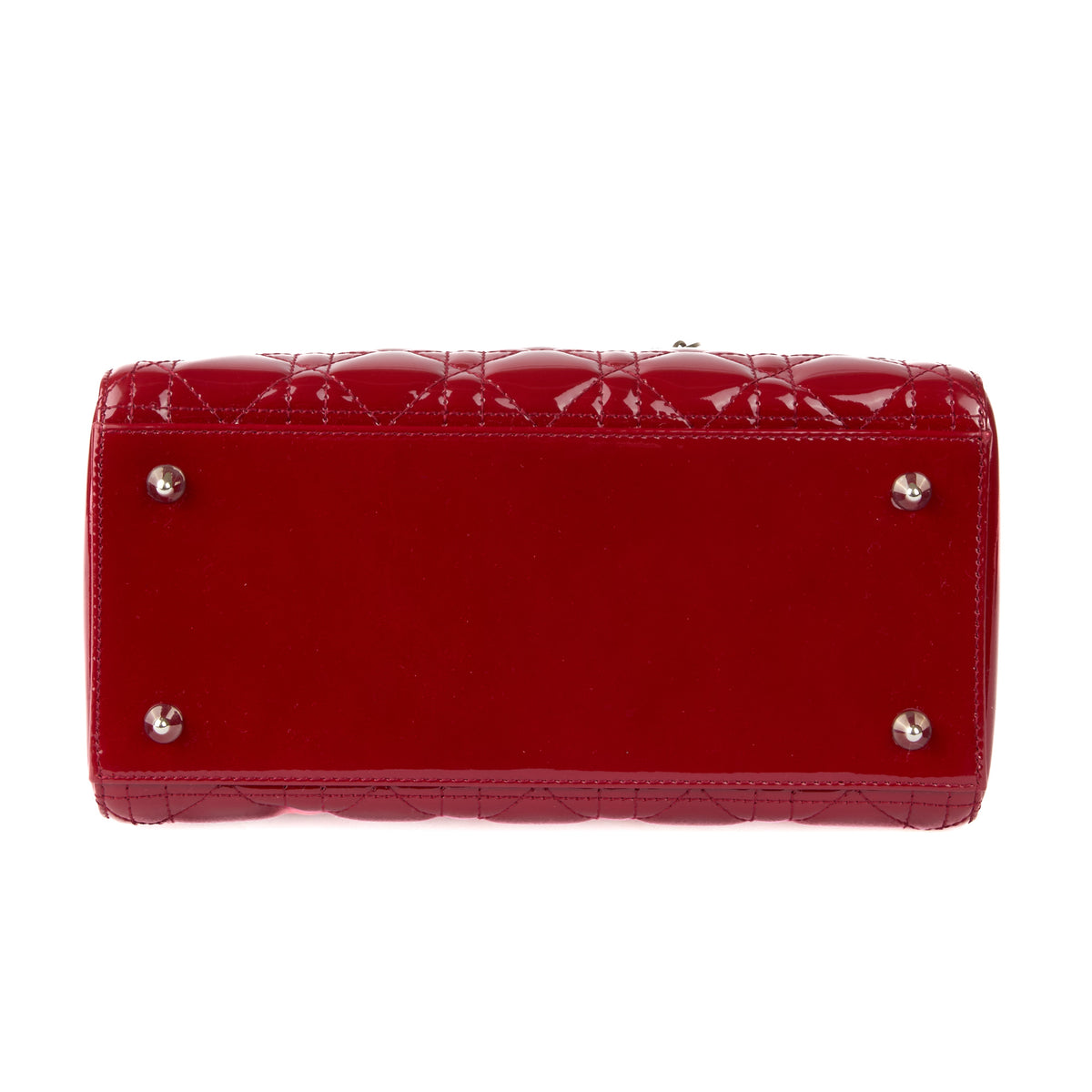 DIOR - Sac bandoulière Lady Dior Medium cuir vernis rouge - HandBag